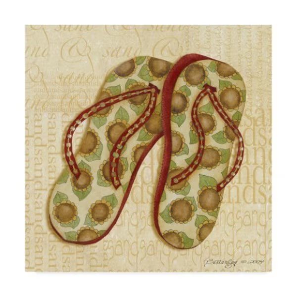 Robin Betterley 'Sunflower Sandals' Canvas Art, 24x24, Trademark Fine Art, Mfr#: ALI34567-C2424GG